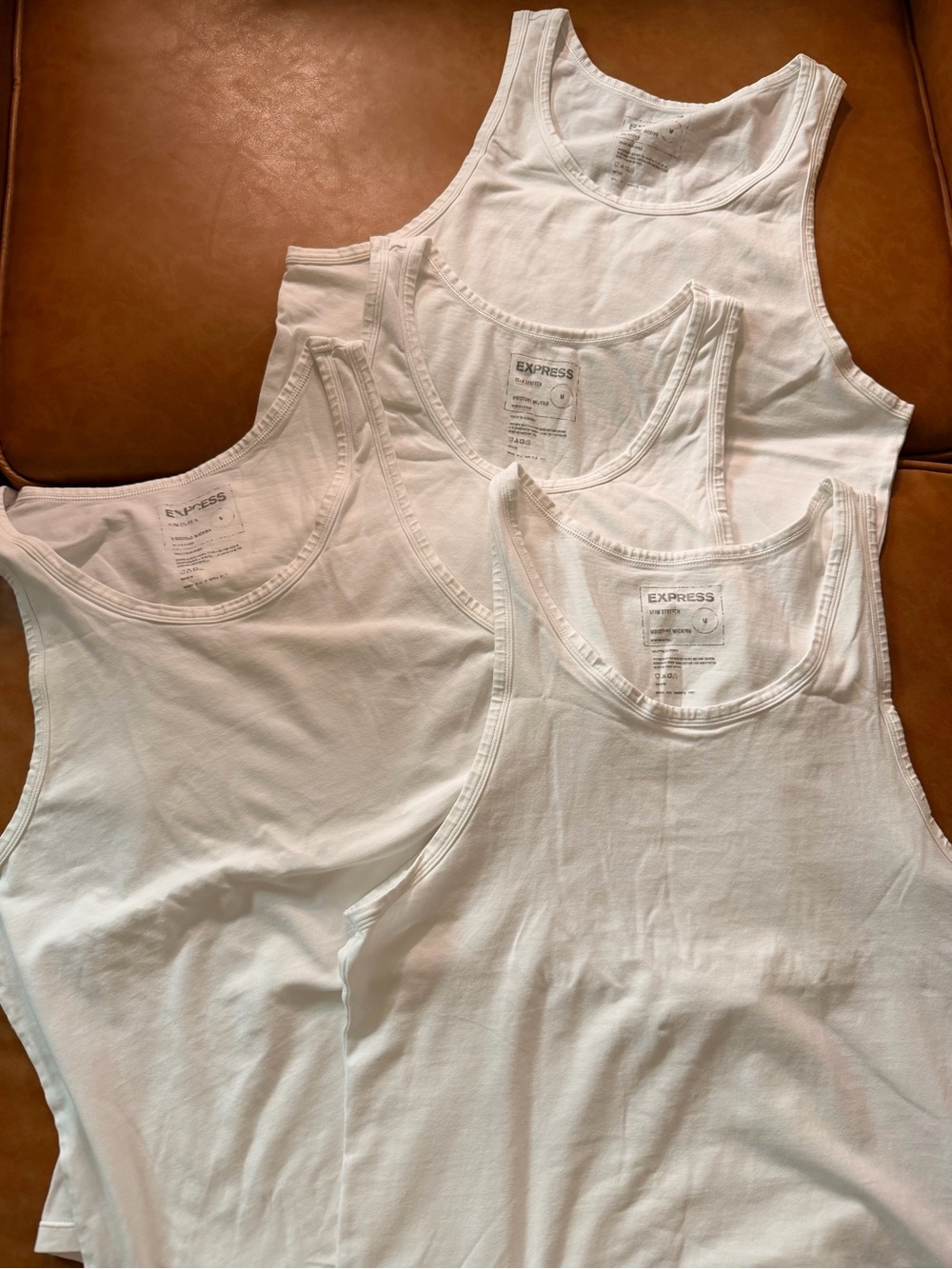 Express 4 Men’s White Cotton Tank Tops
